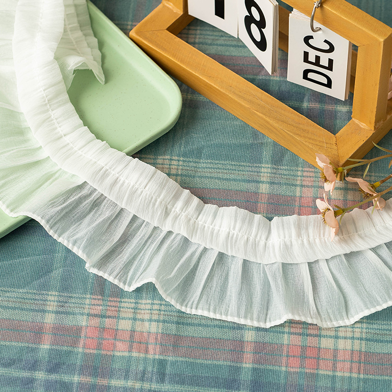 2 metros/lote de tela de encaje plisado para coser, accesorios de costura, ropa, suministros para manualidades Diy, faldas, cintas con flecos, recorte
