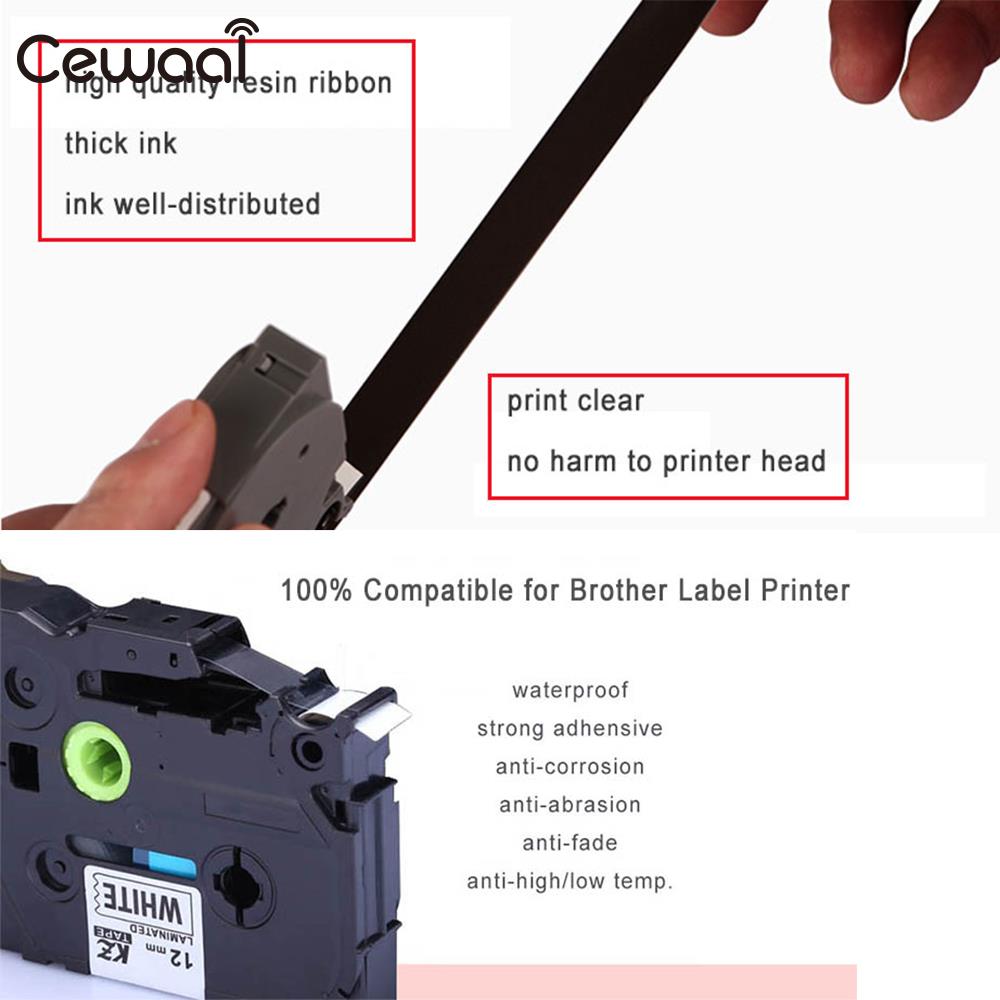 Label printer tape 12mm sticker tape olie modstand til brother label maskine bånd 8m pet