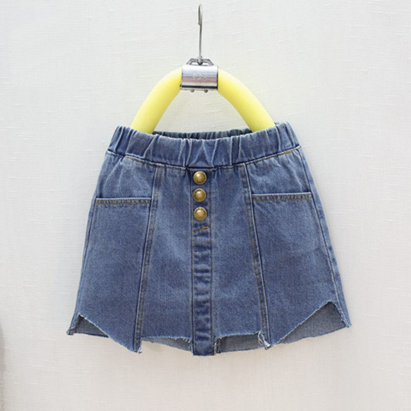 Summer Toddler Teenage Big Girls Denim Skirts Children Clothes Girl Skirt Jean A-Line Kids Bottoms Jeans 2 3 4 5 6 7 Years