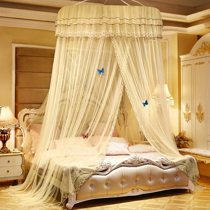 Rideau de plafond à moustiques suspendu | Manteau de lit princesse, moustiquaire sur pied rouge pour mariage, rideau couvre-lit pour décoration de maison: 1.2 Beige