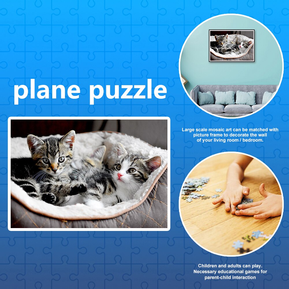 1000 pièces bricolage chat/tigre/Lion image Puzzles apprentissage éducatif puzzle assemblage jeu jouet enfants salon décoration