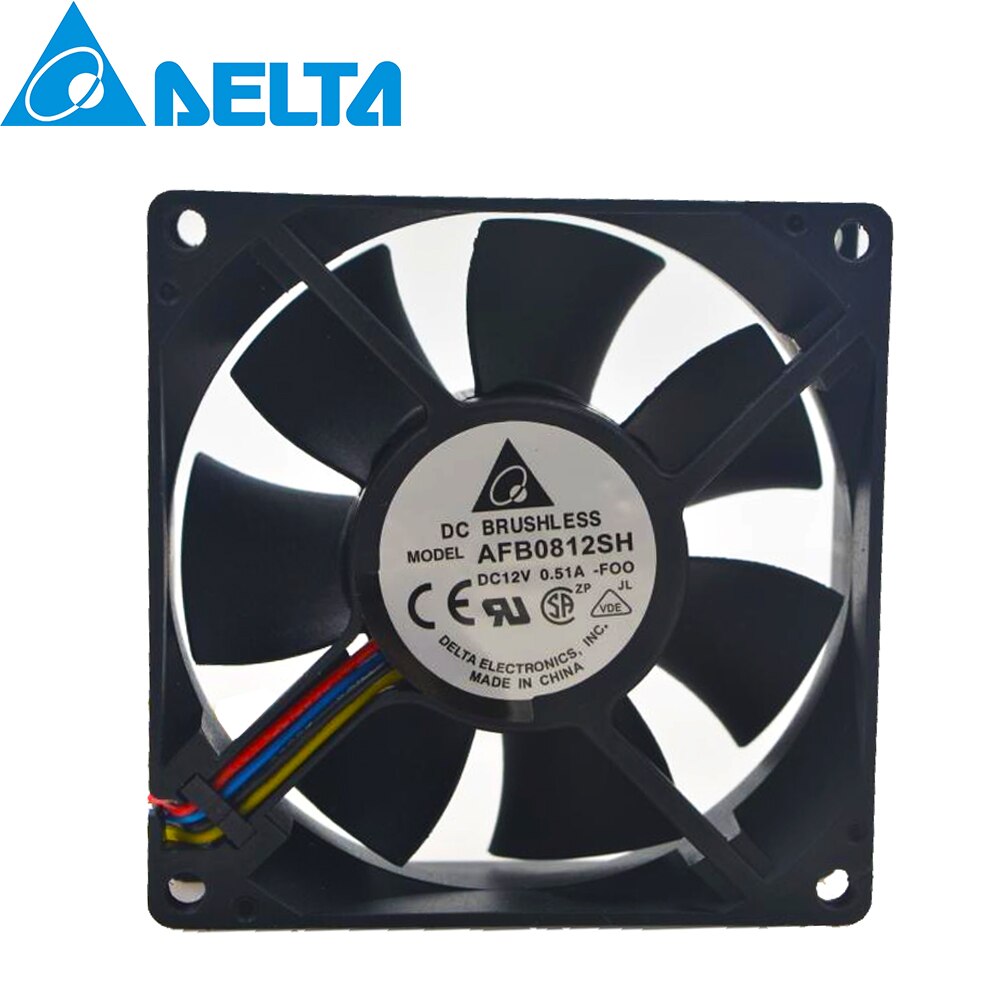 Voor Delta AFB0812SH 8025 DC 12V 0.51A high-speed air volume PWM dubbele kogellager fan 8CM 80*80*25 80MM