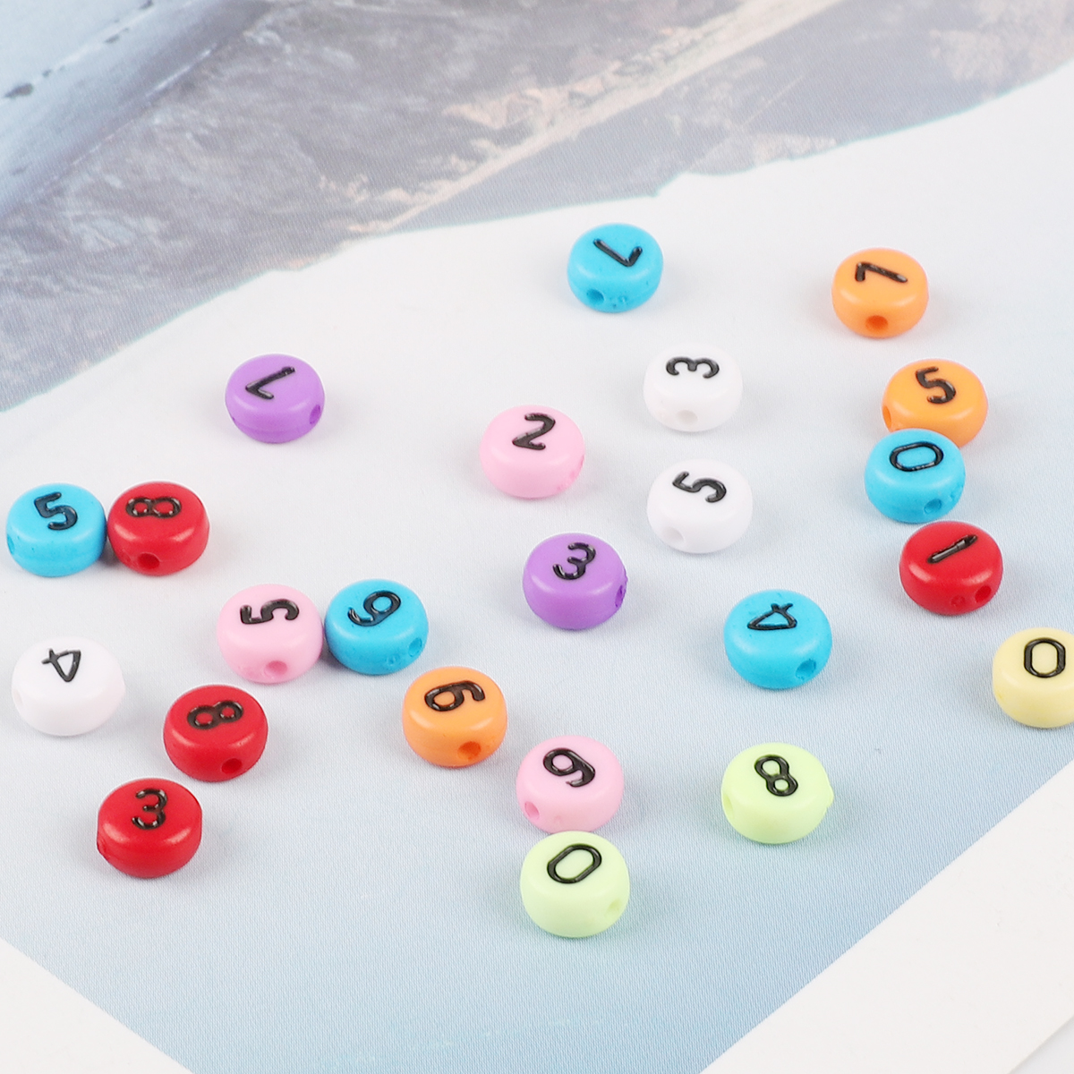 7mm Acryl Kralen Gemengde Letters - DIY Sieraden (Armband/Ketting) Ronde Plat Alfabet Afstandhouder 100stuks/Zak