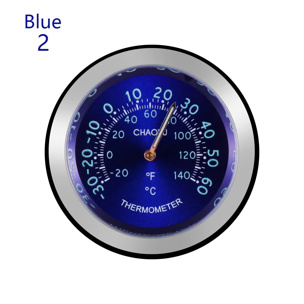 Horloge de tableau de bord de voiture 2 en 1 | Montre à Quartz avec Vent d'air, aromathérapie, avec accessoires solides pour l'intérieur de la voiture, 1 pièce: temperature	blue