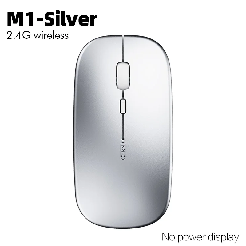 Inphic  m1 Profi kabellose maus, wiederaufladbare, geräuschlose maus, bluetooth-funkmaus mit drei modi, akkuanzeige + usb-c-ladefunktion: Weiß