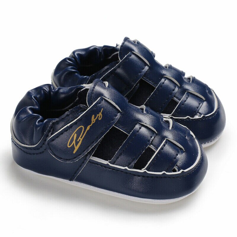 Baby Zomer Schoenen Baby Pasgeboren Baby Kids Anti-slip Zool Crib Schoenen Zachte Ademende Babyschoenen 0- 18 M: Blauw / 13-18 months