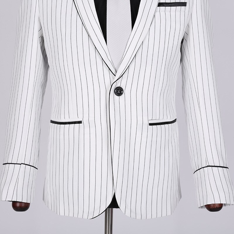 hombres Vertical rayas conjunto joven Casual negocio guapo traje
