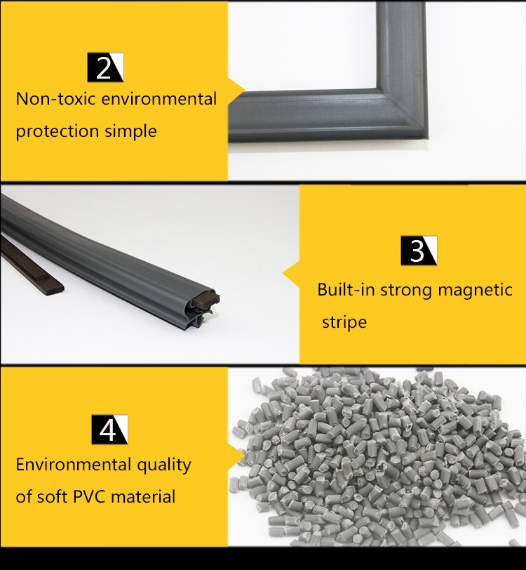 Top flexible refrigerator magnetic door seal gasket for commercial cabinet