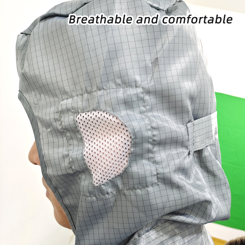 Carbon Fiber Geleidende Draad Antistatische Beschermende Kleding Spuiten Auto Verf Overall Stofdicht Met Kap