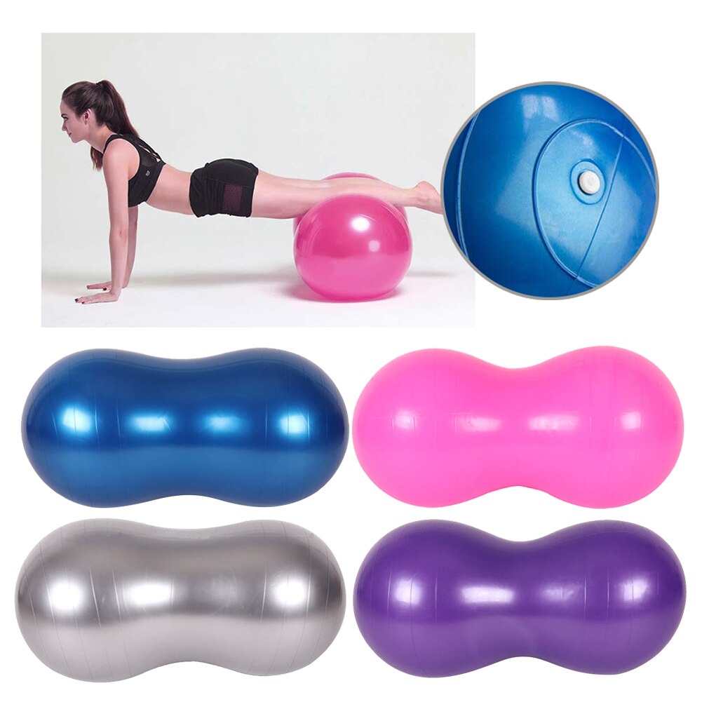 Exercício de yoga bola pilates amendoim fitness bola ginásio exercício equilíbrio com inflator edifício do corpo