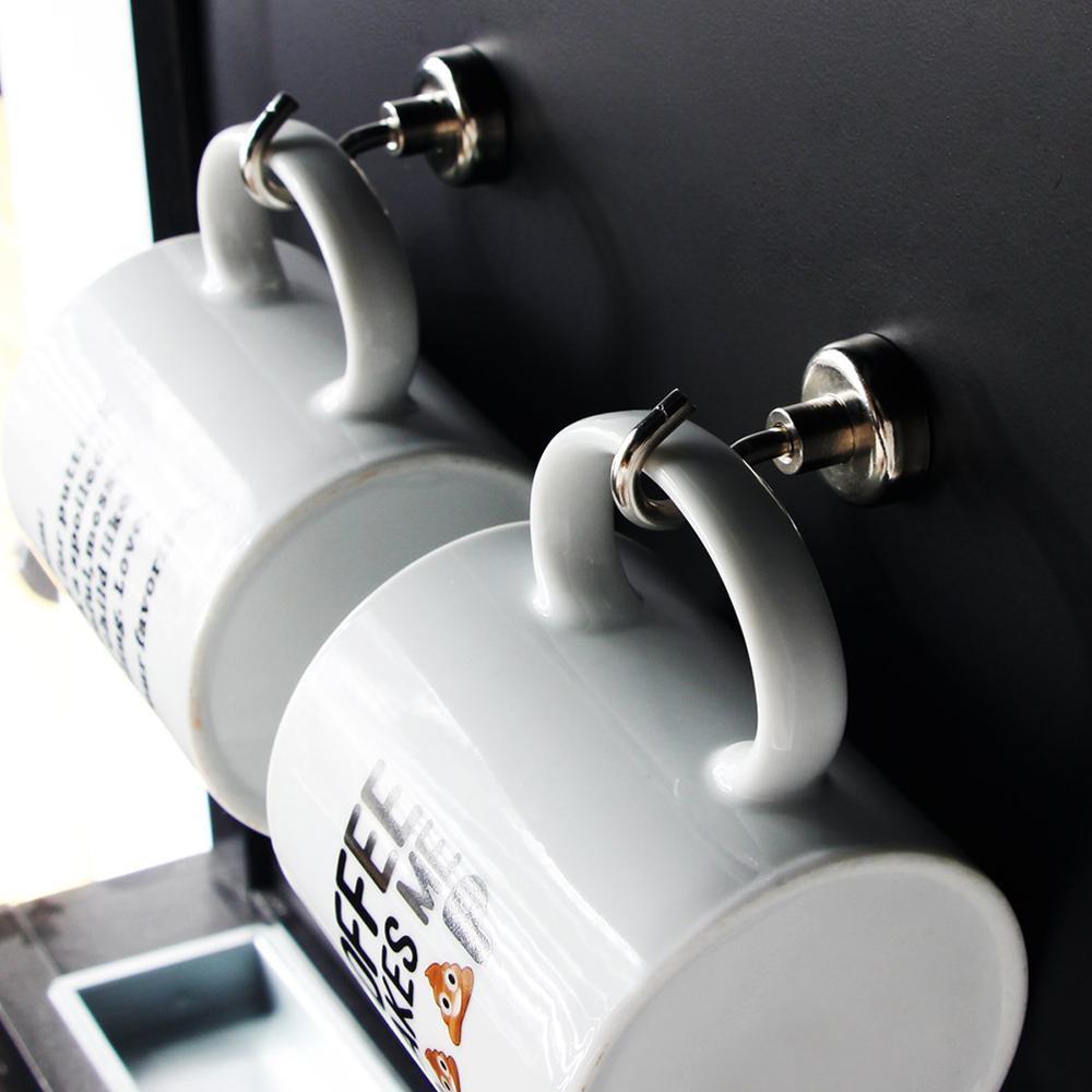 6 sztuk silne haczyki magnetyczne ciężki obowiązek haki ścienne wieszak klucz płaszcz puchar wiszące wieszak dla domu kuchnia przechowywania organizacji