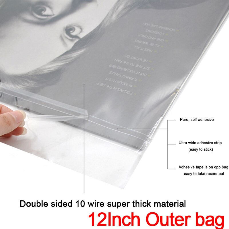 Leory lp skydd förvaring innerpåse för skivspelare lp vinylskivor cd vinylskiva 12 30.6cm*30.8cm: 12 tum ytterväska