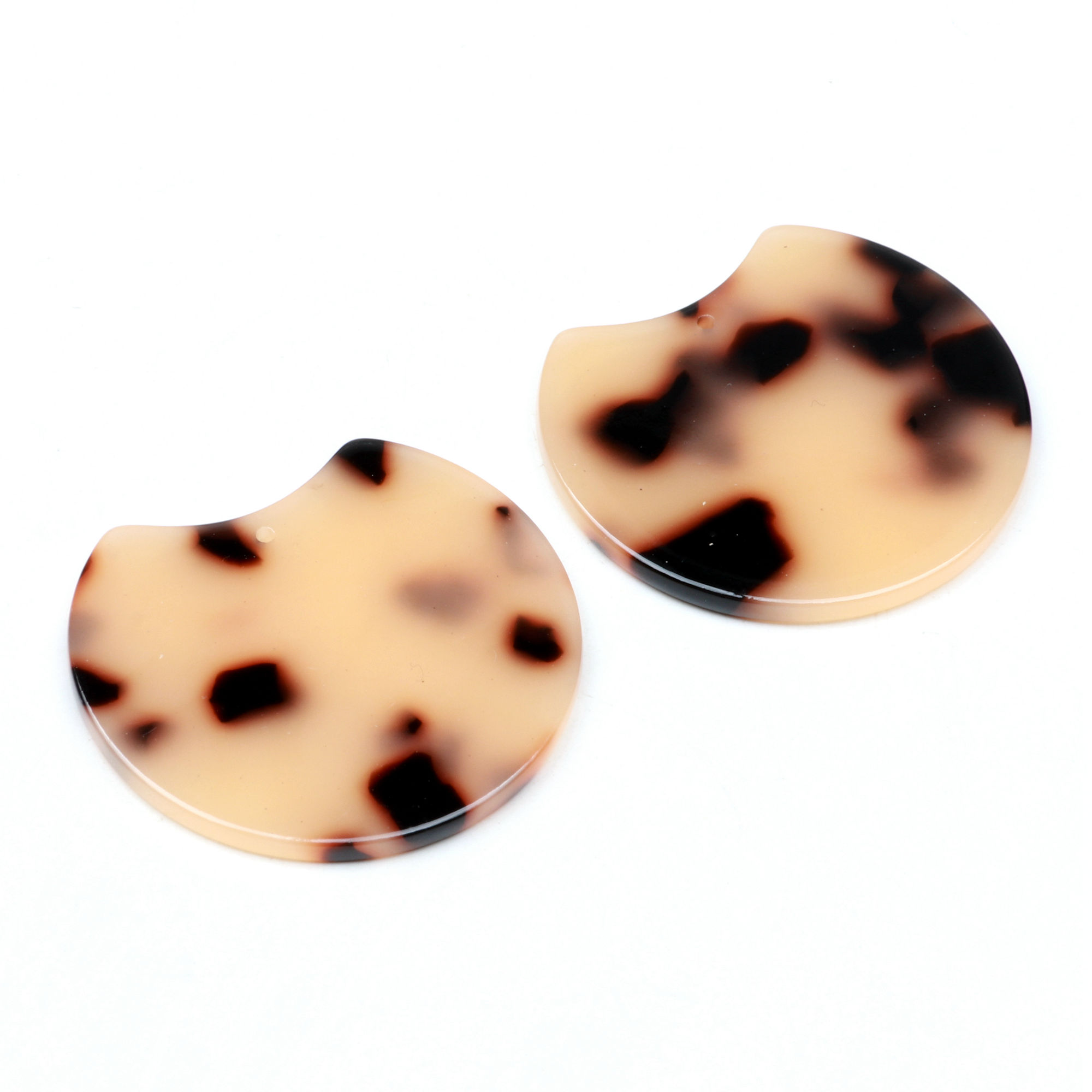 Tortoise Shell Earring Charm,Acetate Acrylic Beads,Special Round Shaped Pendants,Boho,Circle Cutout Earrings Parts,36mm-ACE182: Black Gun Plated
