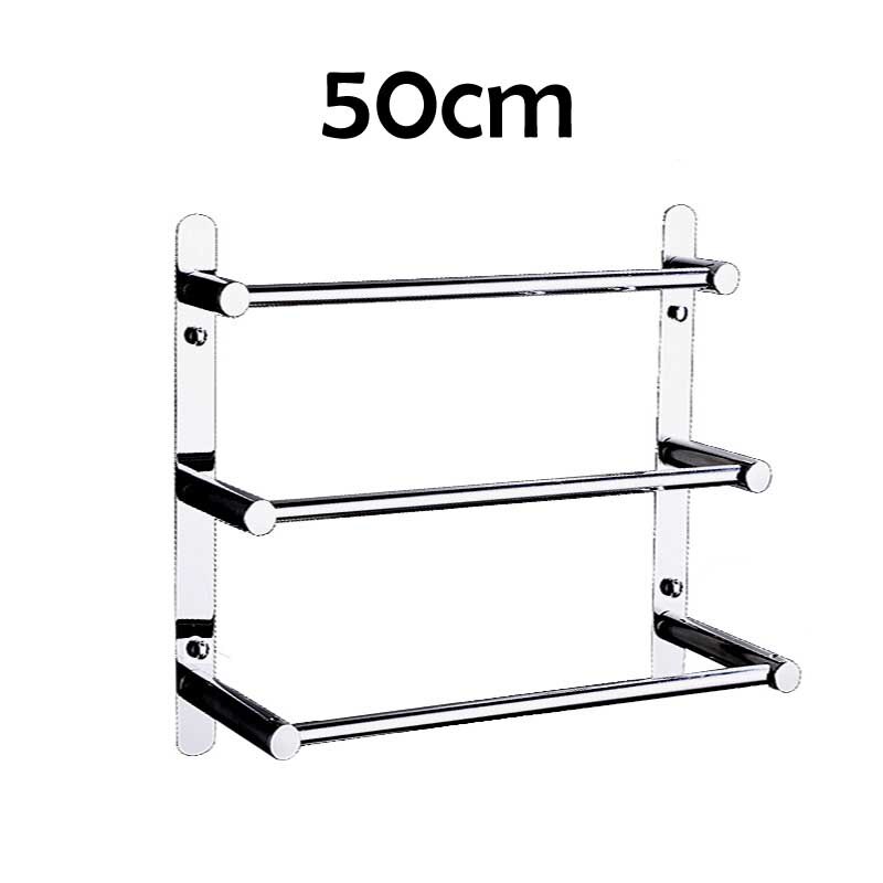 Three Layers Modern Towel Bar Brief SUS 304 Stainless Steel Polished Surface Bathroom Towel Rack Wall Mounted Towel Shelf Holder: 50cm