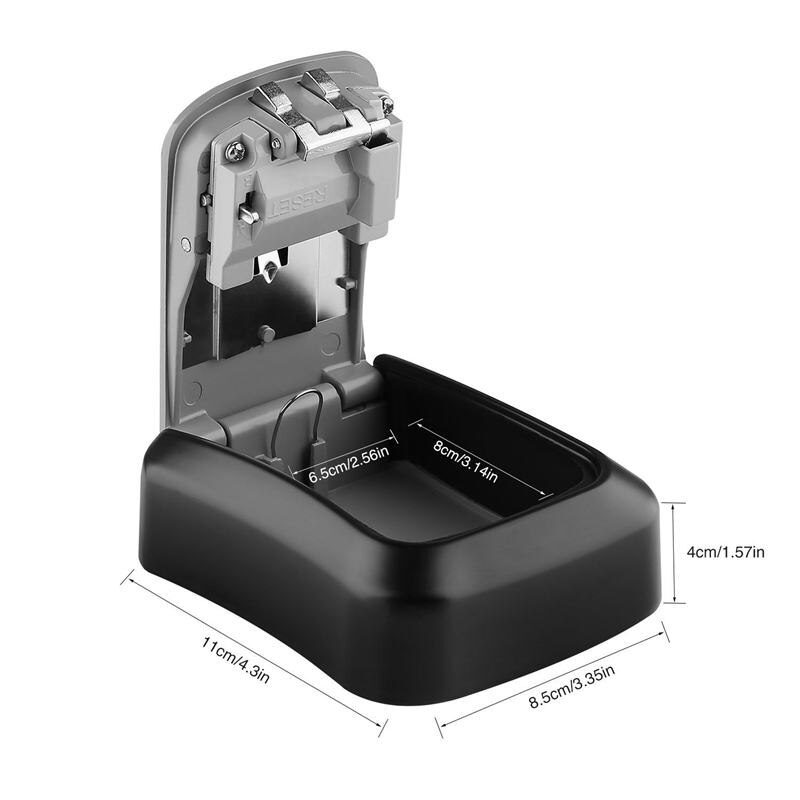 Jabs Key Lock Box Wandmontage Aluminiumlegering Sleutel Kluis Weerbestendig 4 Digit Combinatie Sleutel Opslag Lock Box Indoor outdoo