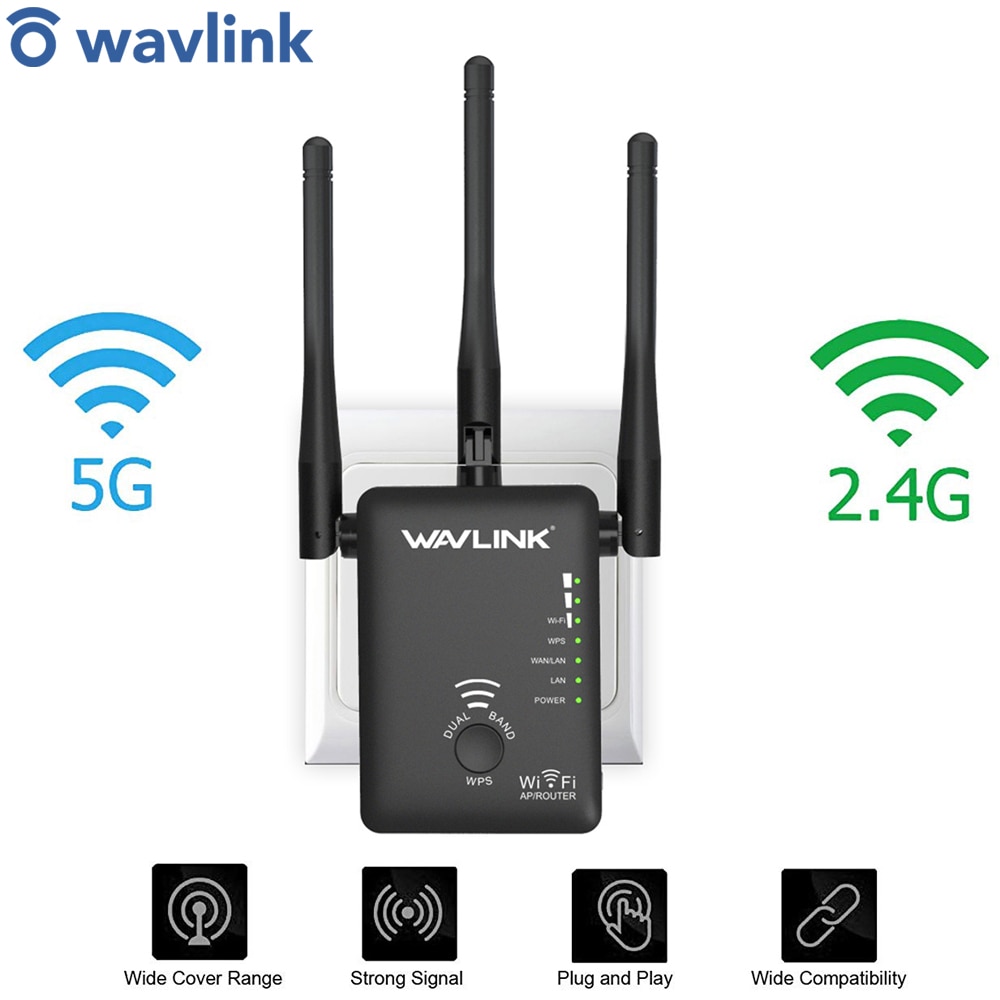 Wavlink wzmacniacz sygnału WiFi 750M wzmacniacz sieci ekspander router wypełniacz Roteador wzmacniacz Wifi 3 antena 802.11a/b/n punkt dostępu