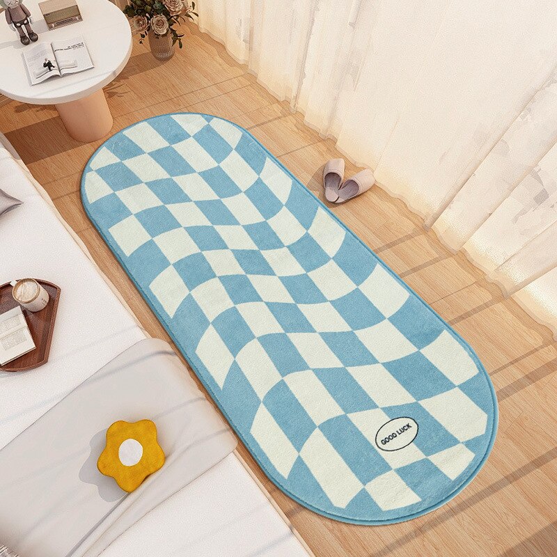 Zachte Lange Slaapkamerkleedje Pluizige Kleurrijke Slaapkamer Gang Tapijt Vloer Pad Mat Deurmat Esthetische Thuis Room Decor 55x150cm