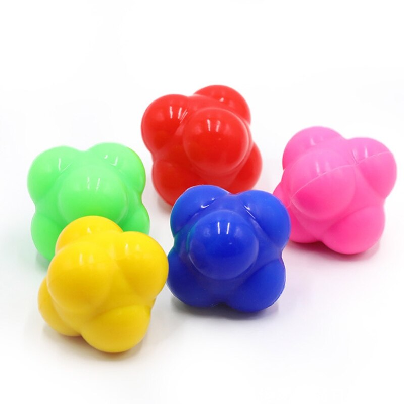 Speed Agility Fitness Hexagon Kick Bounce Reaction Balls for Agility Reflex Training and Hand-eye Coordination Quick Reaction Te