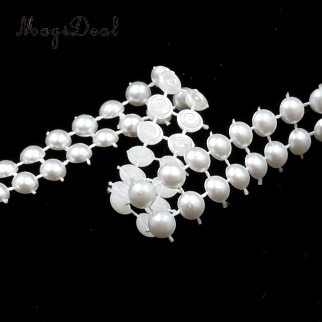 5 yards simulerede perle perler snor bånd bryllup bord dekoration syning trim kage håndværk brude udsmykning 12/25/38mm