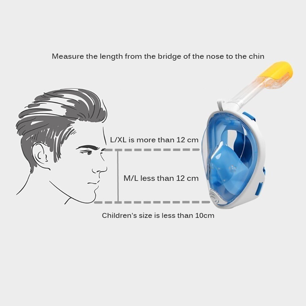 Underwater Diving Mask Anti-Fog Swimming Full-Face Snorkeling Swimming Mask Camera Mount Women Men Safety Diving Snorkel Masks