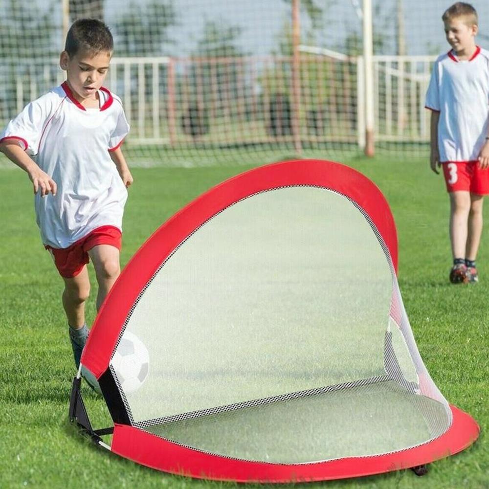 4 färg mål utomhus spel bärbar fotboll boll målvakt tyg hållbar fotboll grind fotboll nät praktiskt