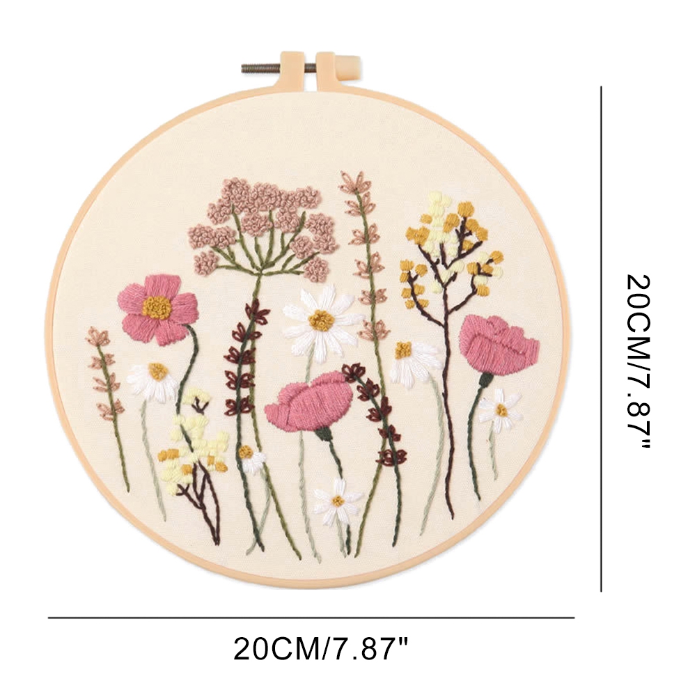 Full Range Of Embroidery Starter Kit With Embroidery Hoop DIY Handmade Instruction Cross Stitch Needlework For Beginners Adults: 63A