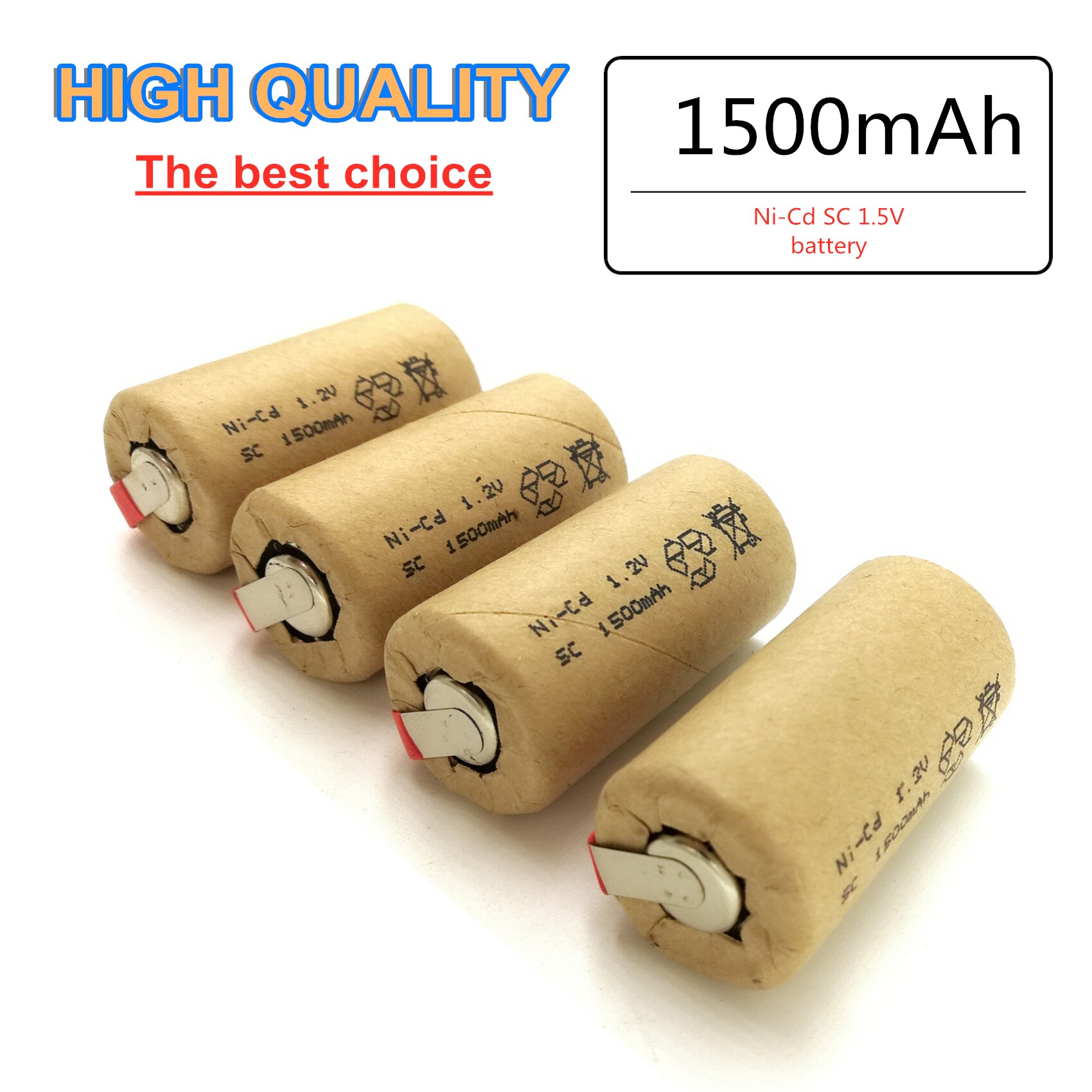 ZONE ONE battery, rechargeable battery, SC NI-Cd 1.2V 1500mah battery with tab forLED electric tools