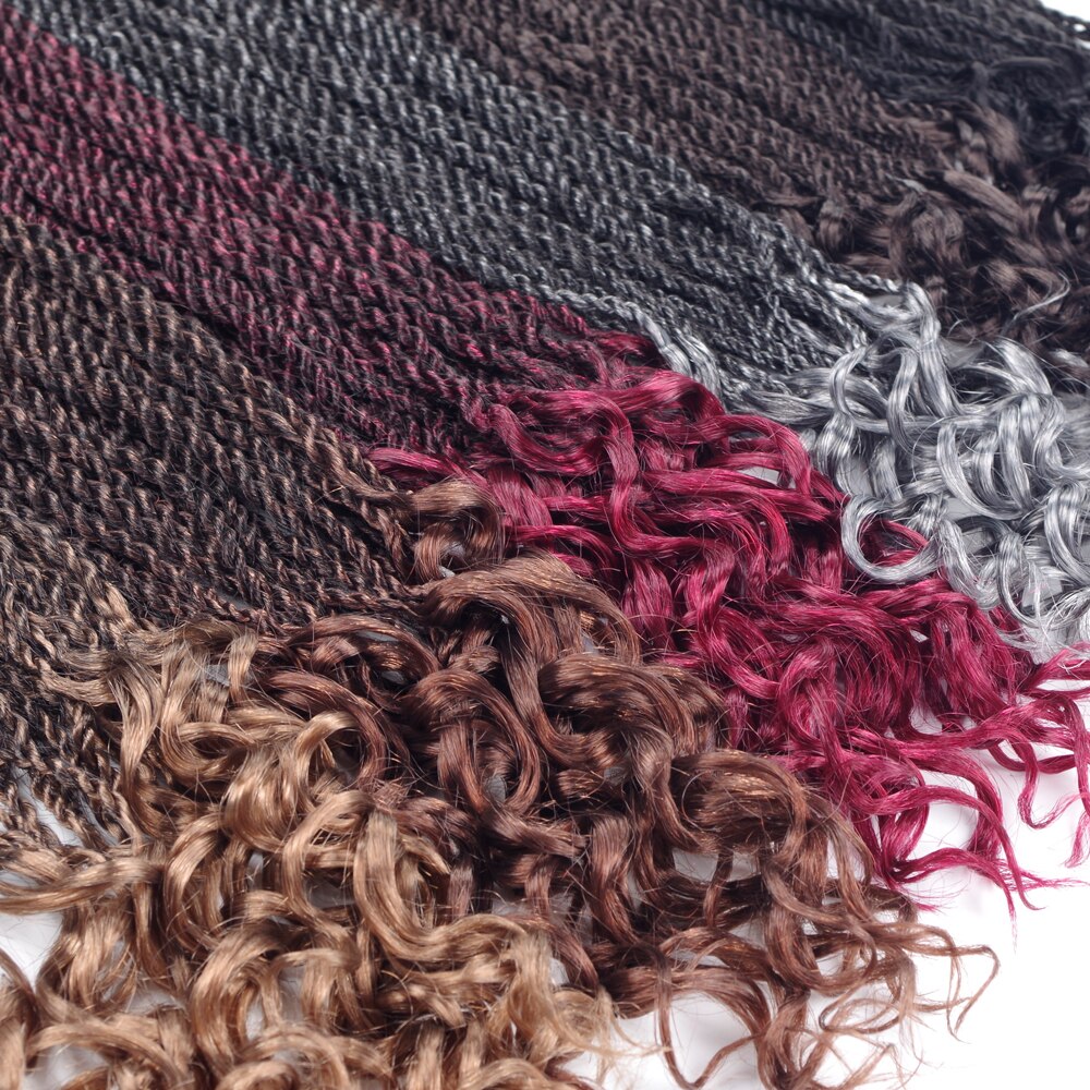 Sallyhair 30 Strands/pack Curly Senegalese Crochet Twist Braids Hair Synthetic Crochet Braids Color Ombre Senegal Braiding Hair