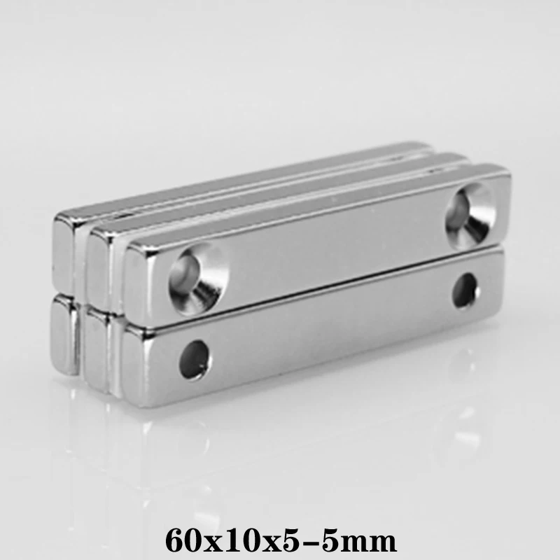 60 x 10 x 5 – 5 mm strong sheet rare earth magnets, , 2 holes, , 5 mm block rectangular magnets, , 60 x 10 x 5 strips, magnetic, , 60 x 10 x 5 – 5, 60 x 10 x 5