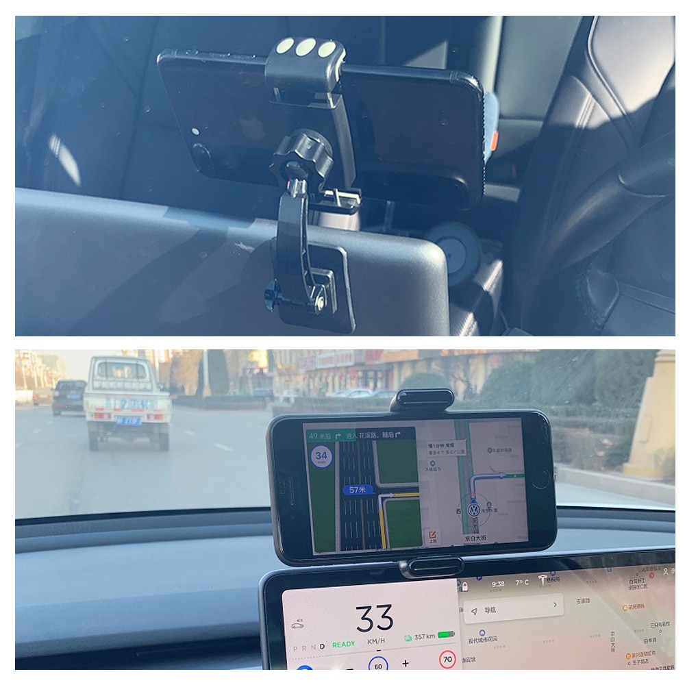 Bil skærm telefon holder til tesla model 3 front center dashboard navigation phone holder holder no damage installa