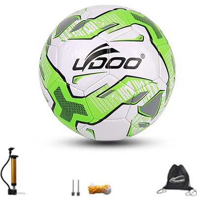 YUYU Official Size 5 Football Ball PU Slip-resistant Match Training Soccer Ball Football Soccer Equipment: white green 2