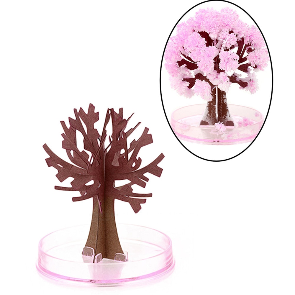 Mini Visuellen Magie Künstliche Sakura Bäume Dekorative Wachsenden DIY Papier Baum Neuheit Baby Spielzeug Blume Baum Erkunden