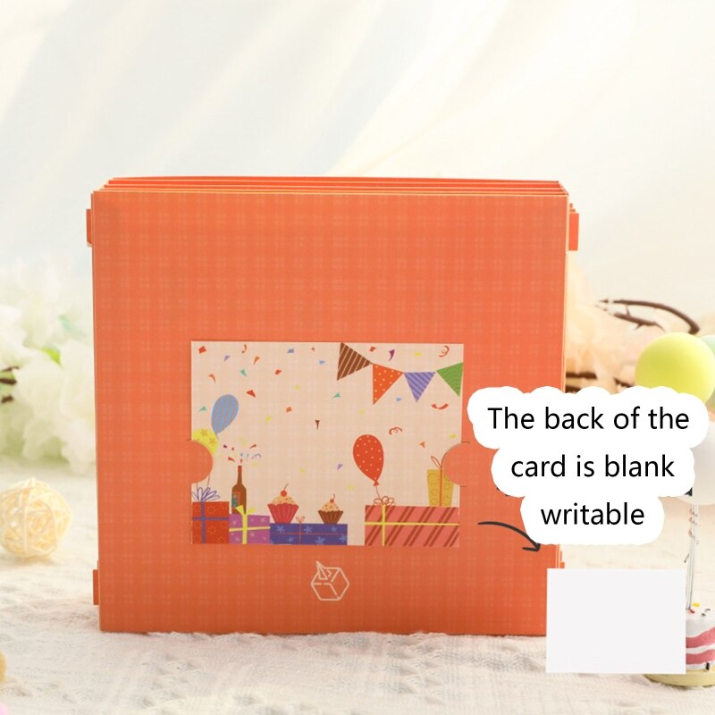 Handgemaakte 3D Pop Up Card Box Cartoon Cake Gelukkige Verjaardag Wenskaarten Met Envelop Voor Kids Kinderen Verjaardag