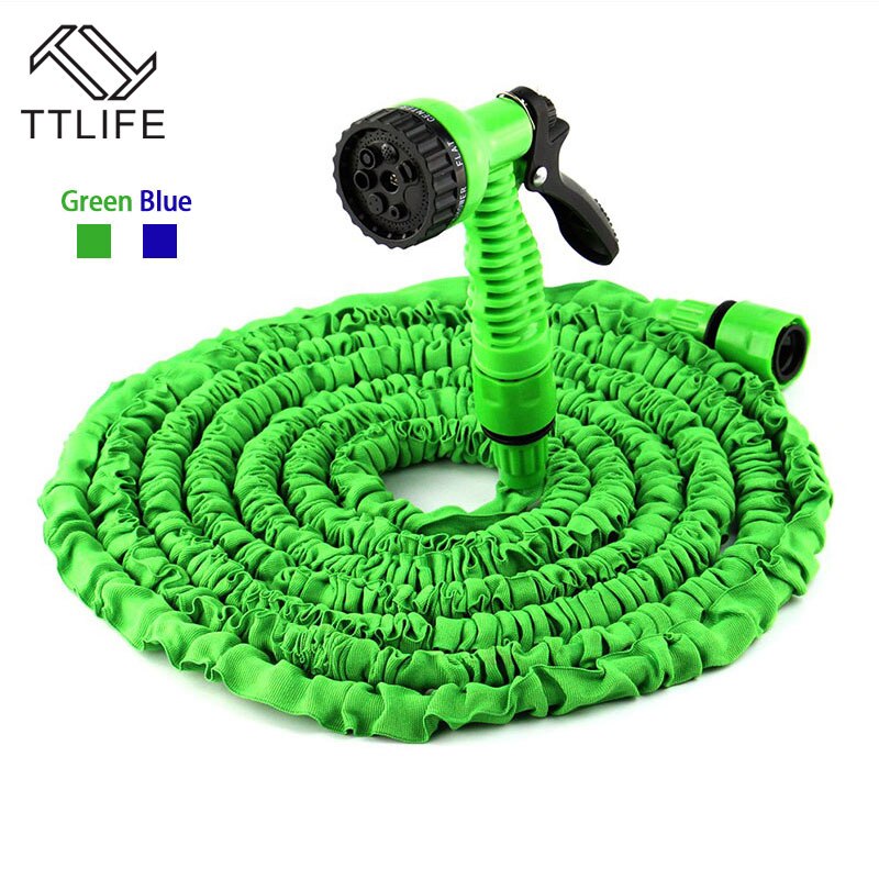 TTLIFE Best Extensible Garden Water Hose 25/50/75100/125/175/200FT For Drip Irrigation Car Watering With Spray Gun: 25 FT / Green