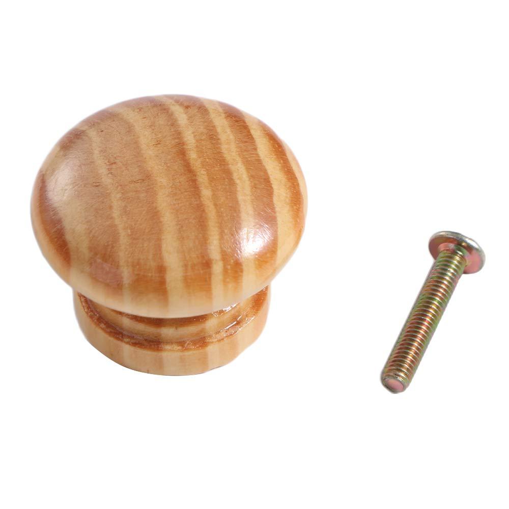 Polished Finish Circular Drawer Handles Rust-Resistant Easy-Grip Walnut Wood Cabinet Knobs Wear Resistance: WHITE