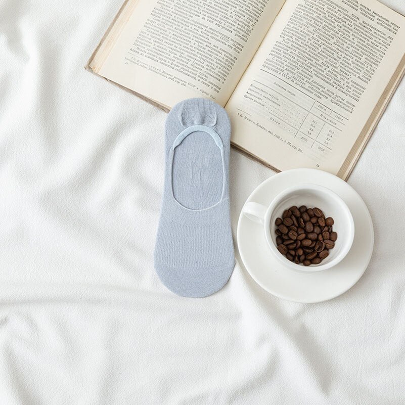 LKWDer-Calcetines de malla con agujeros para mujer, medias invisibles antideslizantes de silicona, de corte bajo, de algodón, para primavera y verano, 5 pares: F