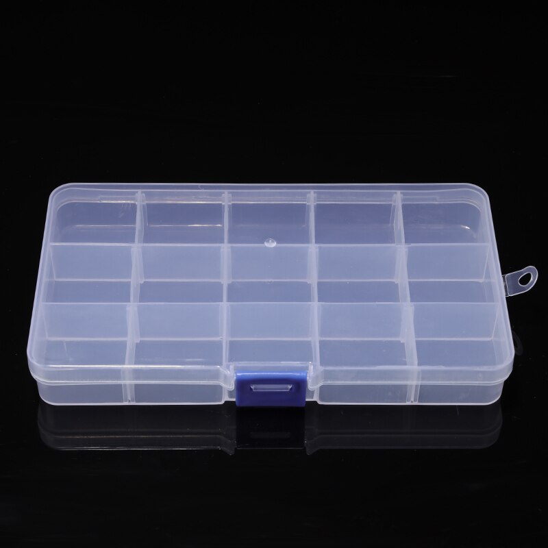 10/15/24 Cells Transparent Storage Box Organizer Case Storing Plastic Box Jewelry Beads Pill Screw Organizador Waterproof: 15 grid