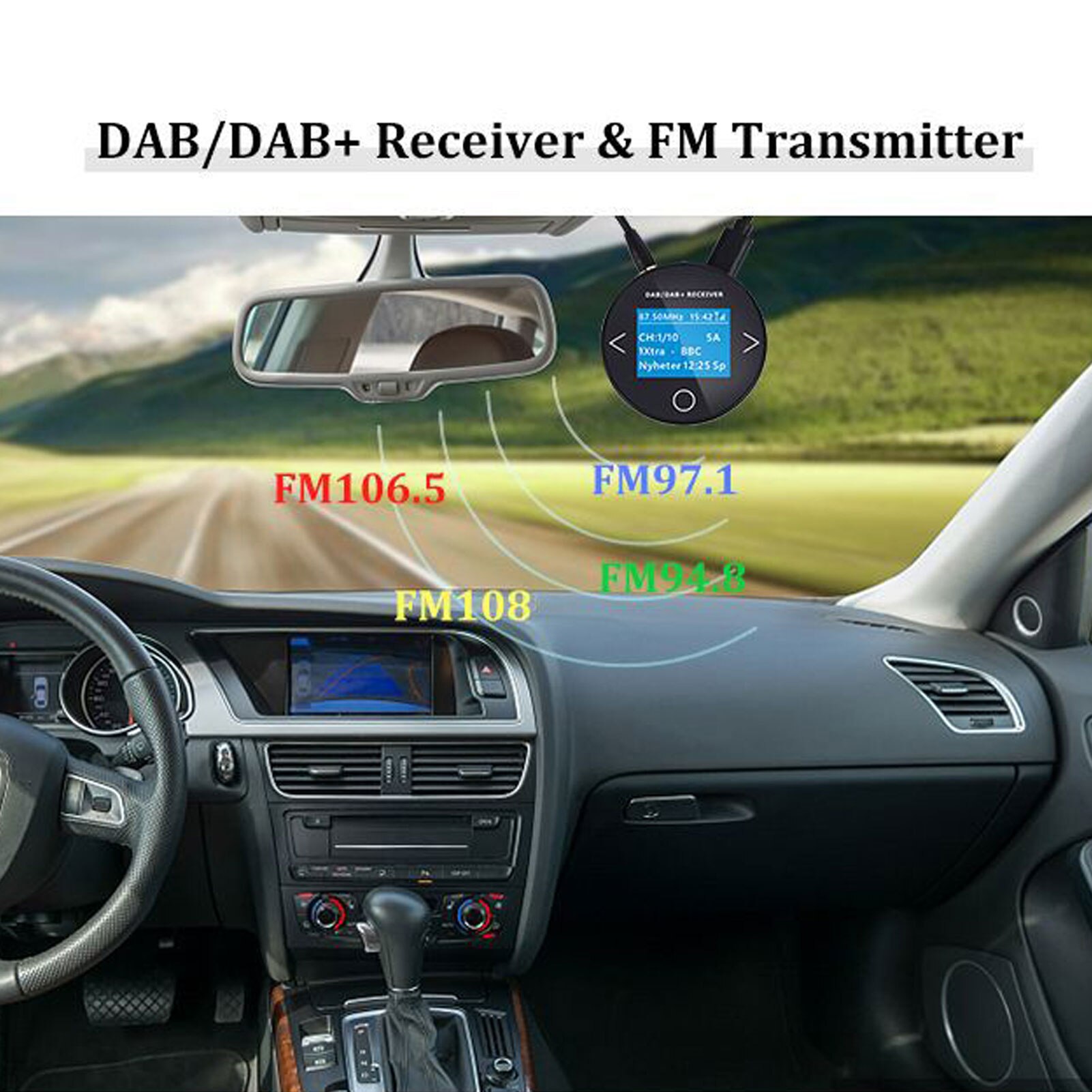 Auto Dab Dab + Radio Adapter Fm-zender Muziek Ontvanger