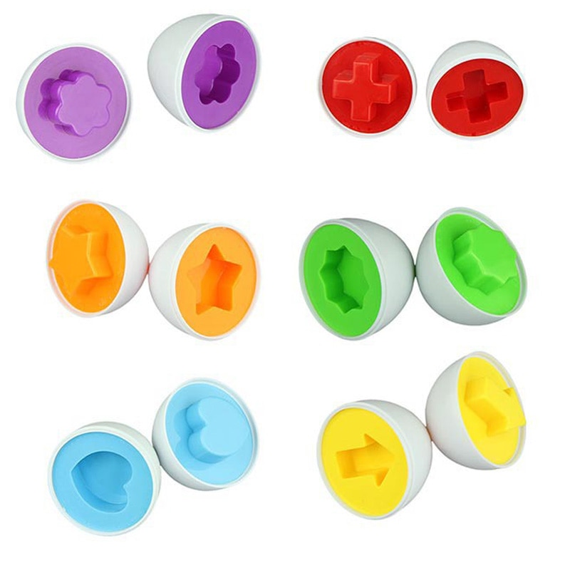 6 Stks/set Brand Leren Onderwijs Speelgoed Gemengde Vorm Wise Pretend Puzzel Smart Eieren Baby Kid Learning Kitchen Toys Tool