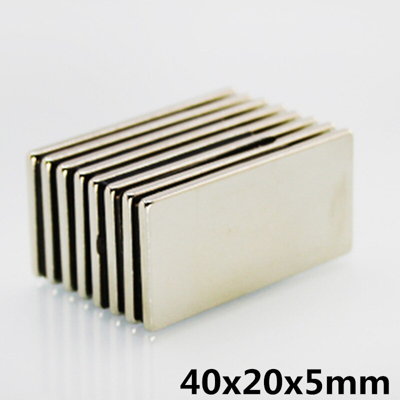 1Pc 40x20x5mm N35Block Magneet Neodymium Permenent Super Sterke Magneten 40mm x 20mm x 5mm Vierkante Magneten