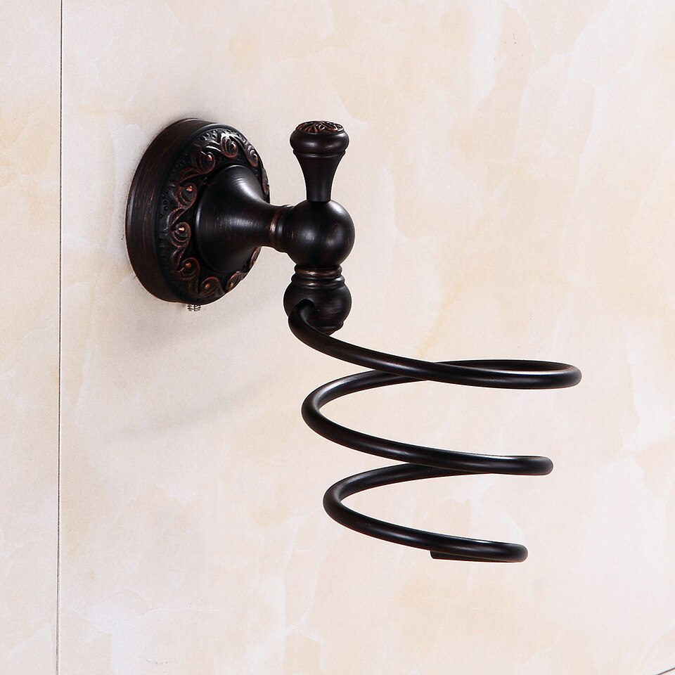 Messing Badkamer Accessoires Set Zwart Gepolijst Robe Haken Zeepbakje Toiletborstel Houders Wc Ringen Asbak Tissue Mand