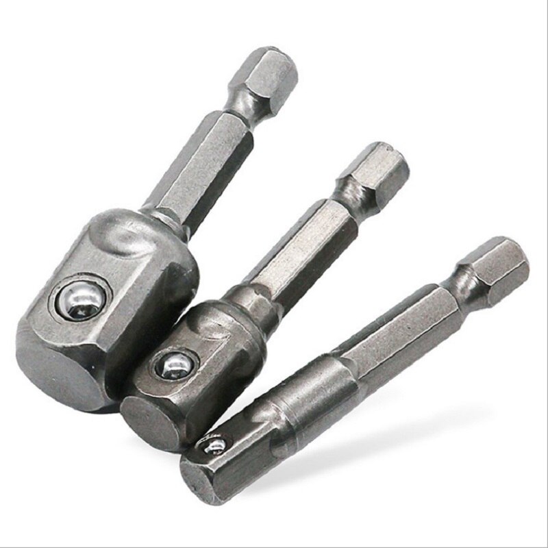 3 stuks/set 1/4 " 1/2 " 3/8 " inbussleutel vierkante kop verlengstuk boormachine dopsleutel adapter elektrische schroevendraaierset