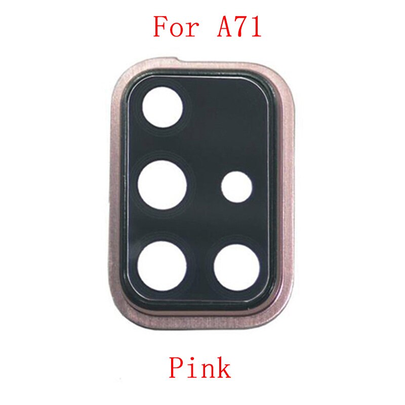 Verre d'objectif de caméra arrière avec cadre métallique, pour Samsung A71 A715F A51 A515F A31 A315F, pièces de rechange de réparation: For A71 Pink