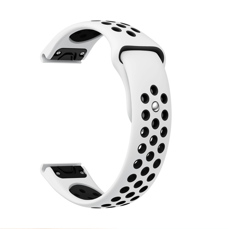 22mm Silikon Strap Quick Release Armband für Garmin Fenix 5/5 Plus/6/6Pro/Ansatz s60/Forerunner 935 Smart Uhr Sport Band: White black