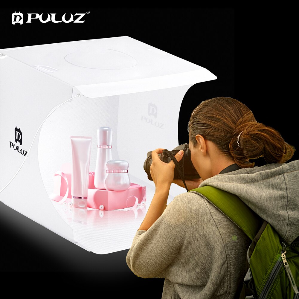 PULUZ 20cm Mini Foto Studio Tragbare Foto Studio Faltbare Fotografie Licht Softbox Licht Bausatz Fotografie Kasten Kamera Weiß Kasten