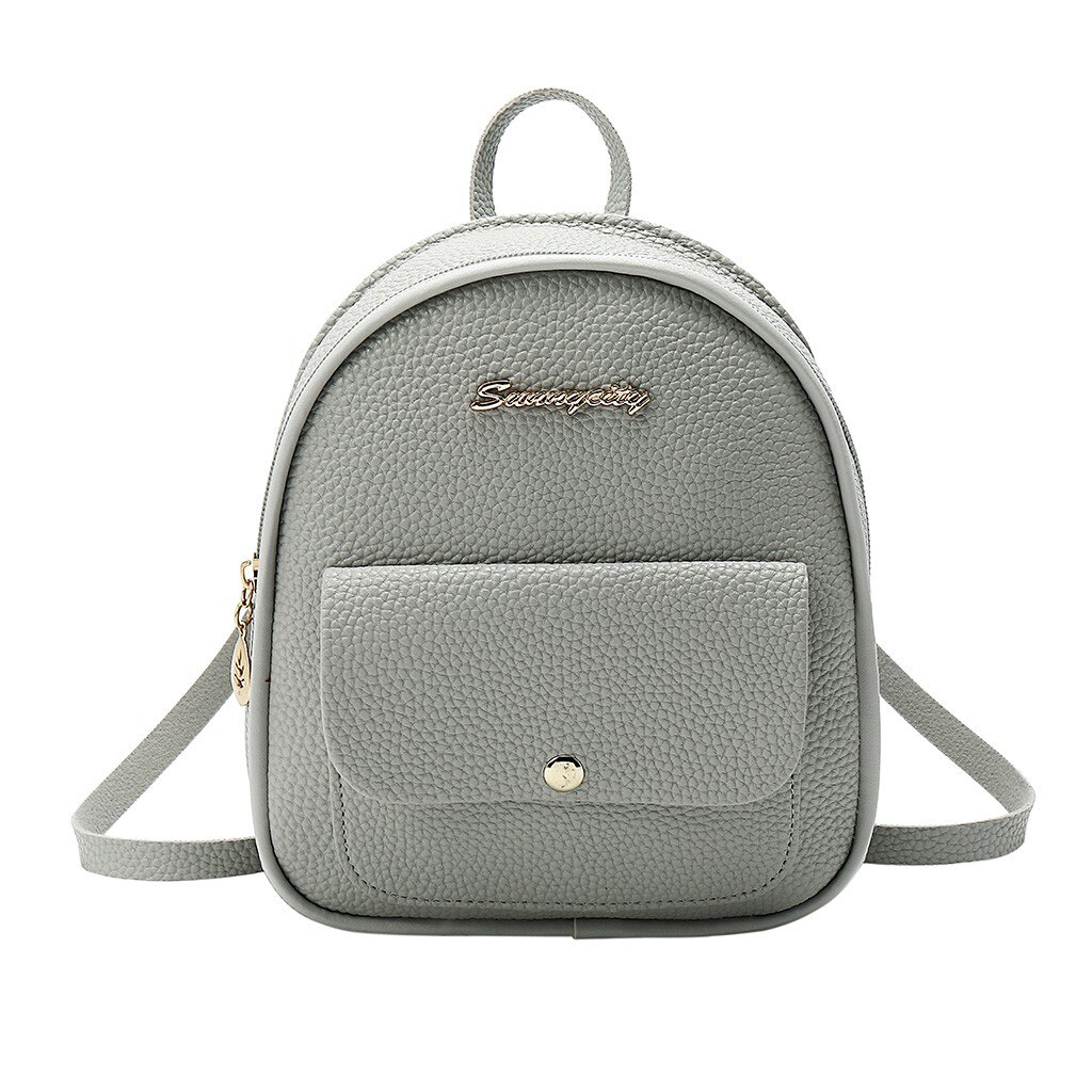Mini Backpack Women Shoulder Bag For Teenage Girls Kids Letter Purse Mobile Phone Bag School Backpack Bolso Mujer #x: Gray