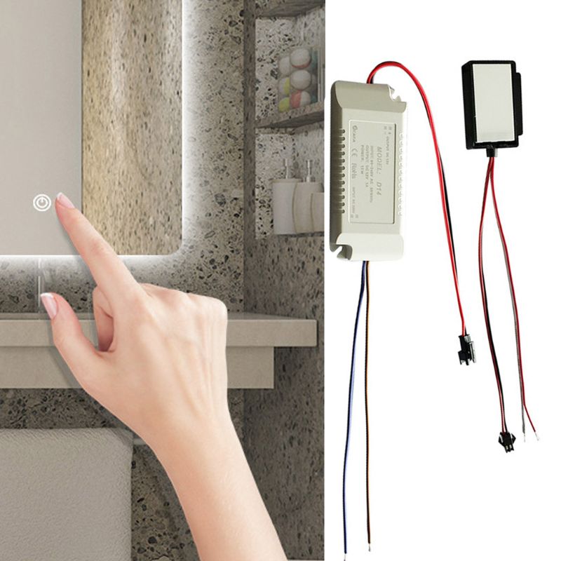 Interruptor táctil de encendido/apagado regulable para espejo de baño, 240V, para iluminación de lámpara, sistema inteligente para el hogar, accesorios de Sensor humano C7AD