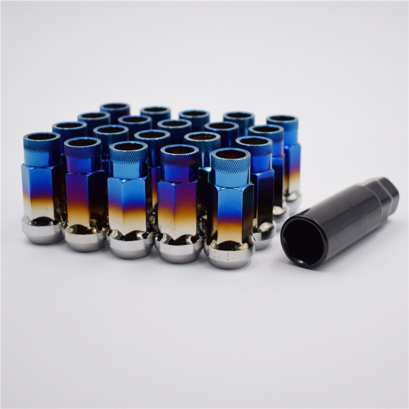 SR48 Rvs Dupe Blauw Wielmoeren Velgen Lock Lug Bouten 20 Stks/set