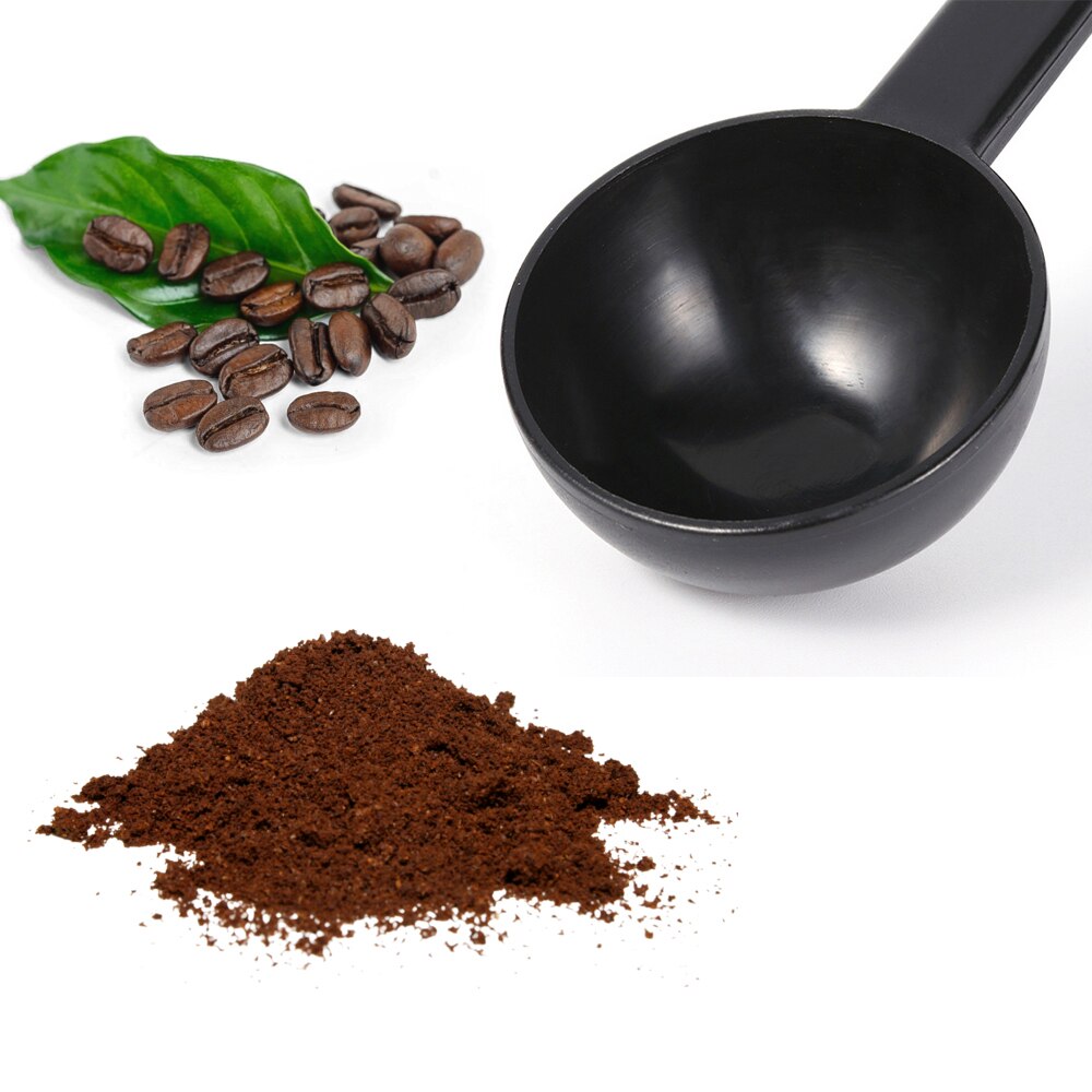 Plastic Coffee & Tea Tools 2 IN 1 10g Measuring Tamping Scoop Coffee Tamper Black Espresso Stand Coffee Spoon
