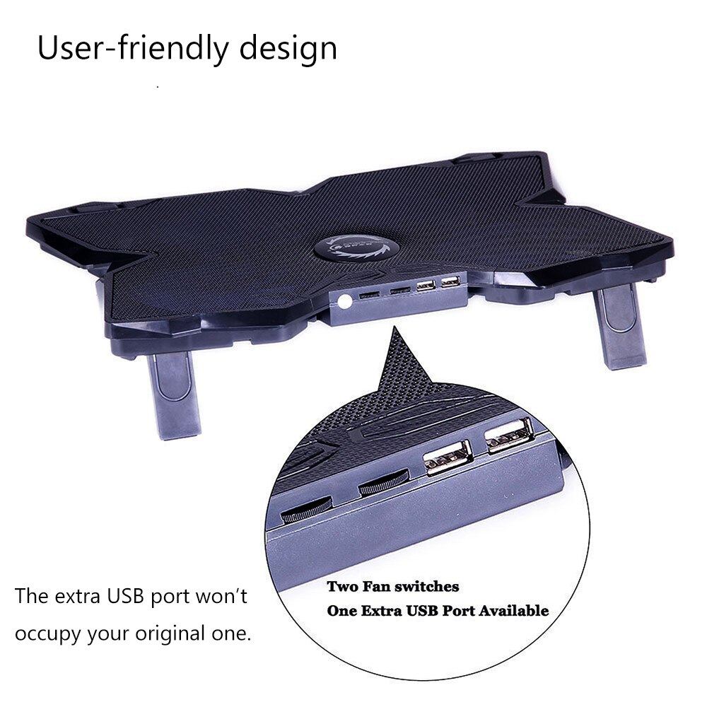 Laptop Cooling USB Powered Slim Flat Notebook Laptop Cooler Cooling Pad Radiator with LED Four Fans for 17inch Laptop Cooler Fan
